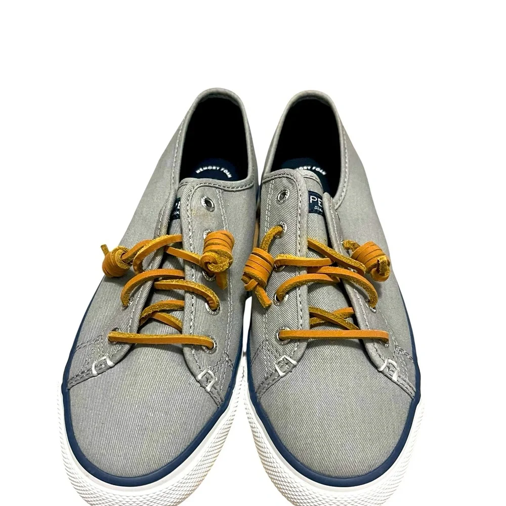 🌟🌟🌼NIB Sperry Men's Gray Canvas Boat Shoes